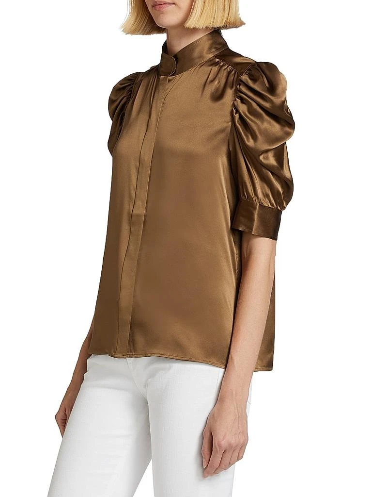 FRAME Gillian Ruched Silk Top 4