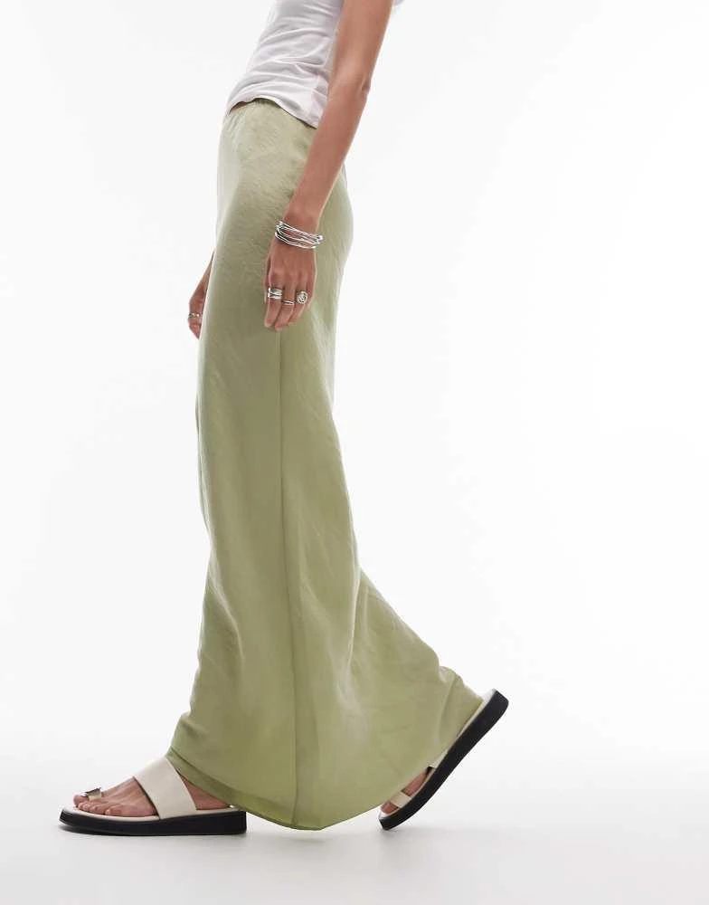 Topshop Topshop super soft cupro bias midi in olive 4