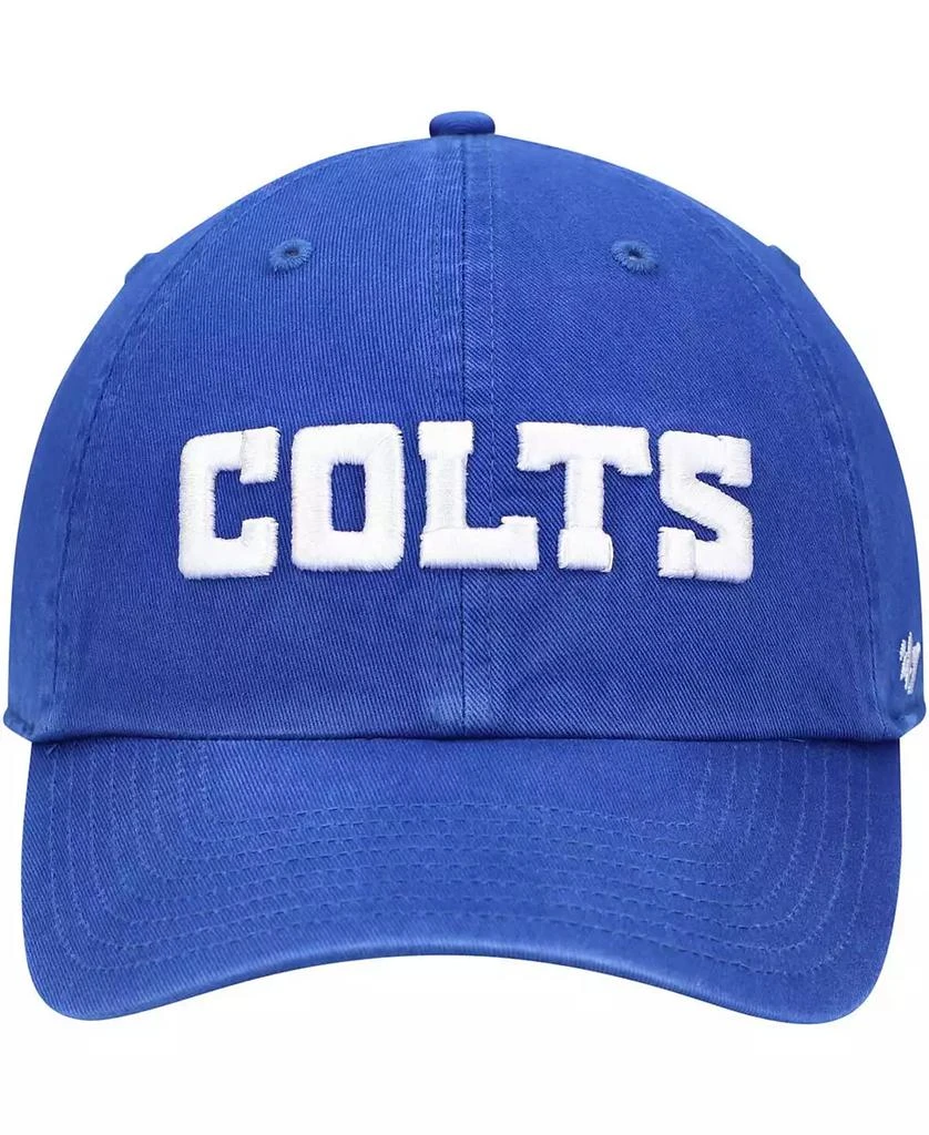47 Brand Men's Royal Indianapolis Colts Clean Up Script Adjustable Hat 2