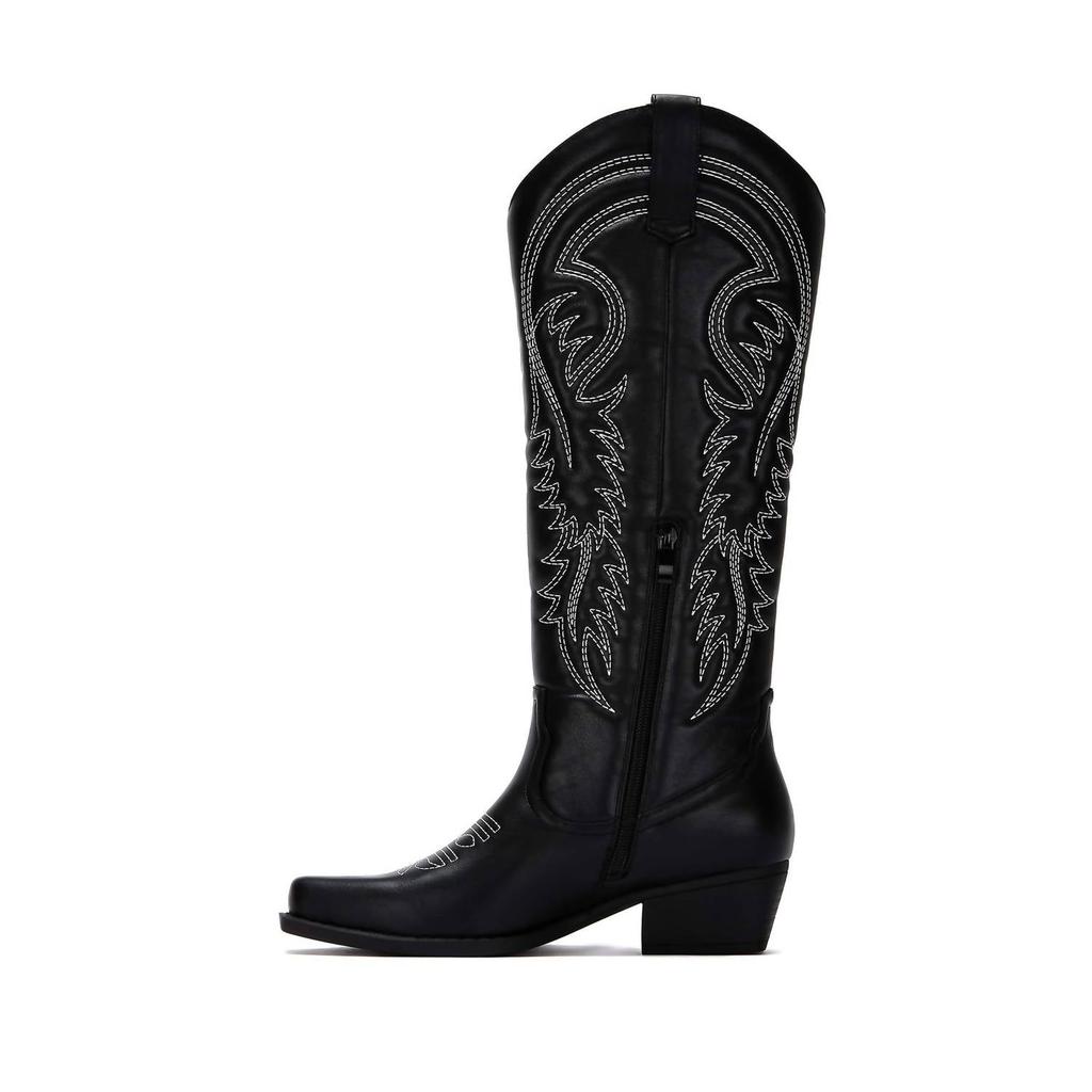 Andrea Women's Cowgirl Western Boots In Black