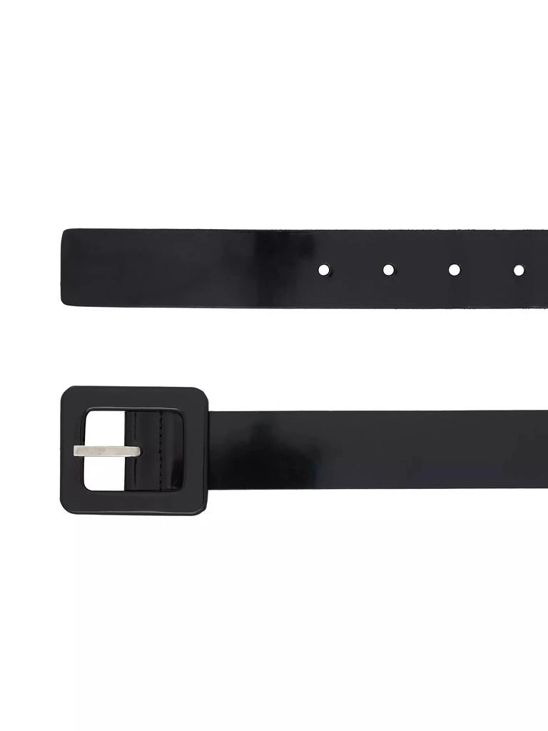 Yves Saint Laurent Square Buckle Belt in Shiny Leather 2