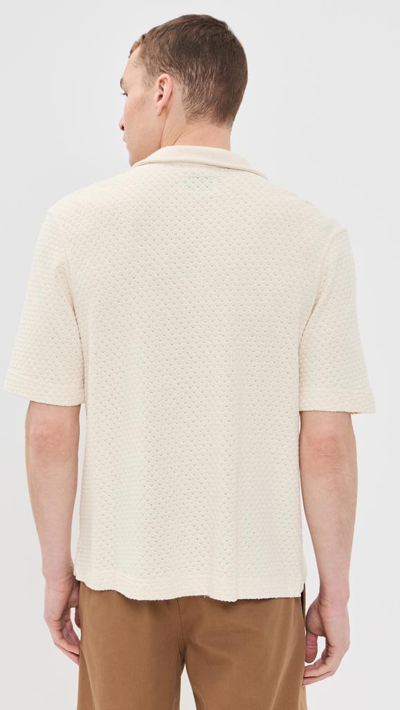 Officine Générale Kai Textured Button Down Polo