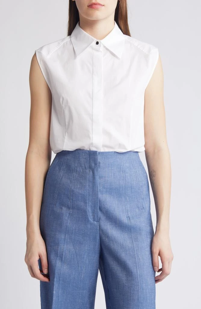 Hugo Boss Banoh Sleeveless Cotton Button-Up Shirt 1