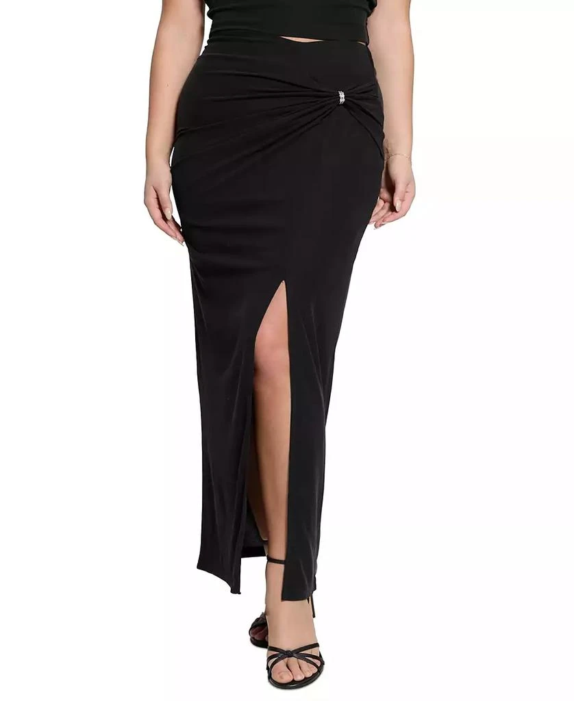 GUESS Women's Aimee Embellished Side-Drape Maxi Skirt 2