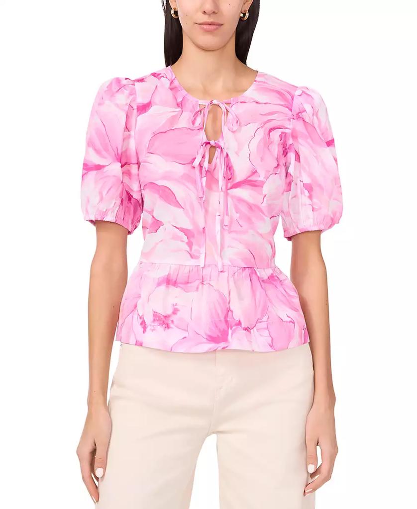 Parker Women's The Alina Cotton Tie-Front Peplum Top