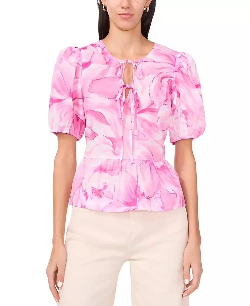 Parker Women's The Alina Cotton Tie-Front Peplum Top 1