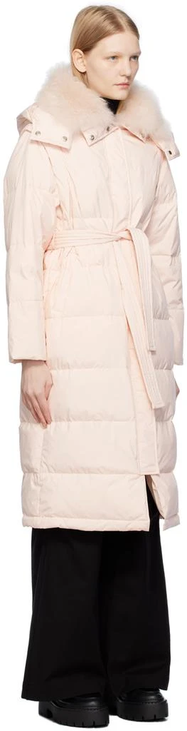 Yves Salomon Pink Belted Down Coat 2