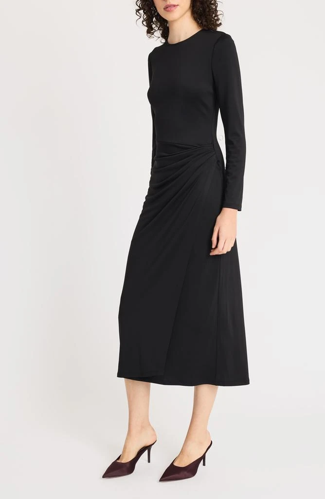 Luxely Long Sleeve Faux Wrap Dress 3