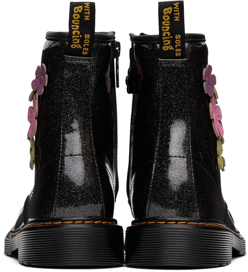 Dr. Martens Kids Black 1460 Flower Appliqué Big Kids Boots 2