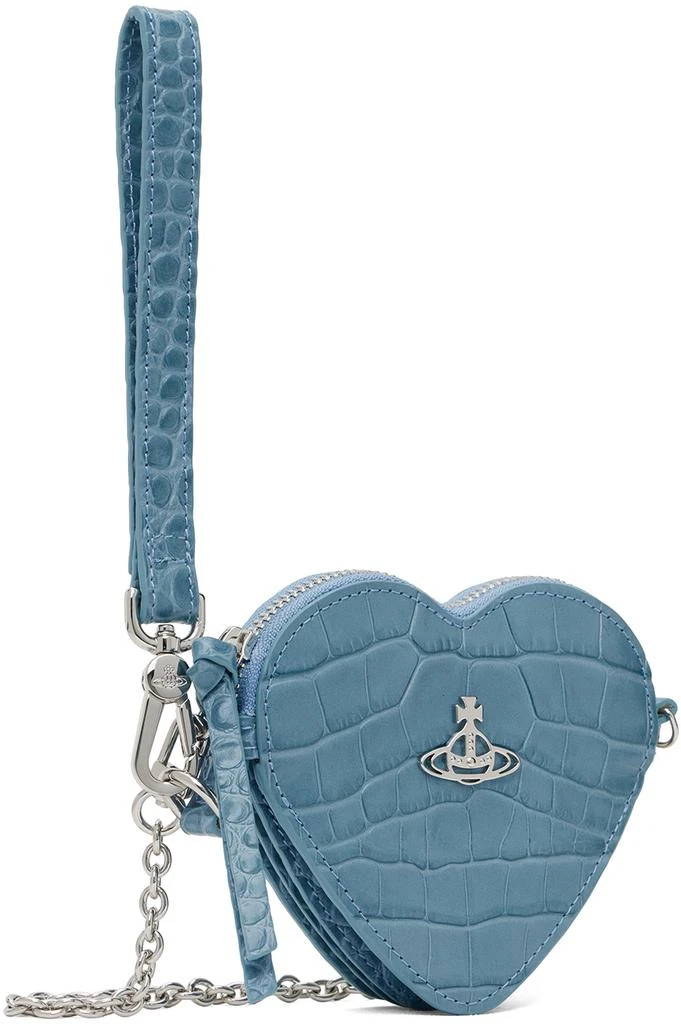 Vivienne Westwood Blue Heart Wristlet Pouch 2