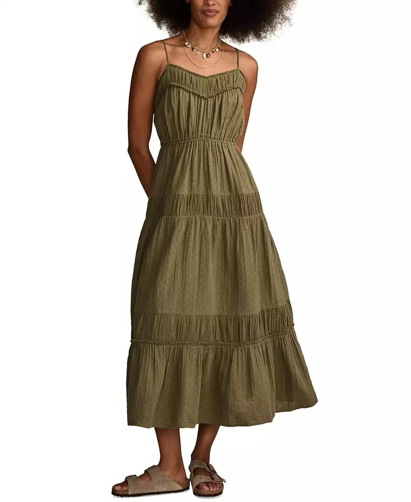 Lucky Brand Women's Cotton Gauze Tiered Maxi Dress 1