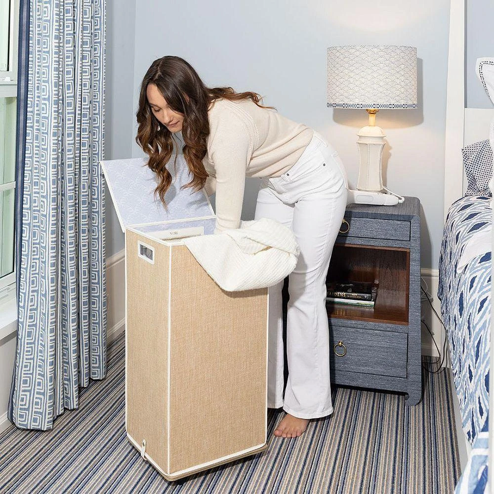 Nori Laundry Hamper with Attached Lid and Optional Wheels 3