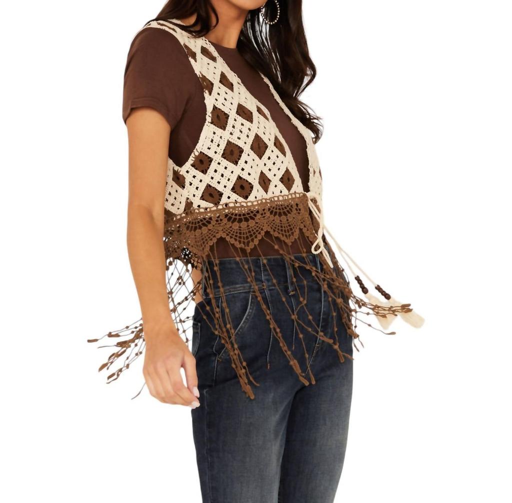 Miss Me Miss Me - Cropped Fringe Vest
