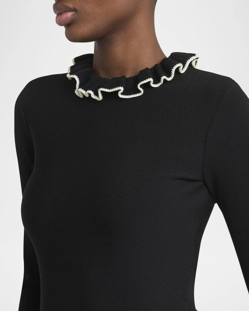 Valentino Ruffle-Trim Knit Mini Sweater Dress 5