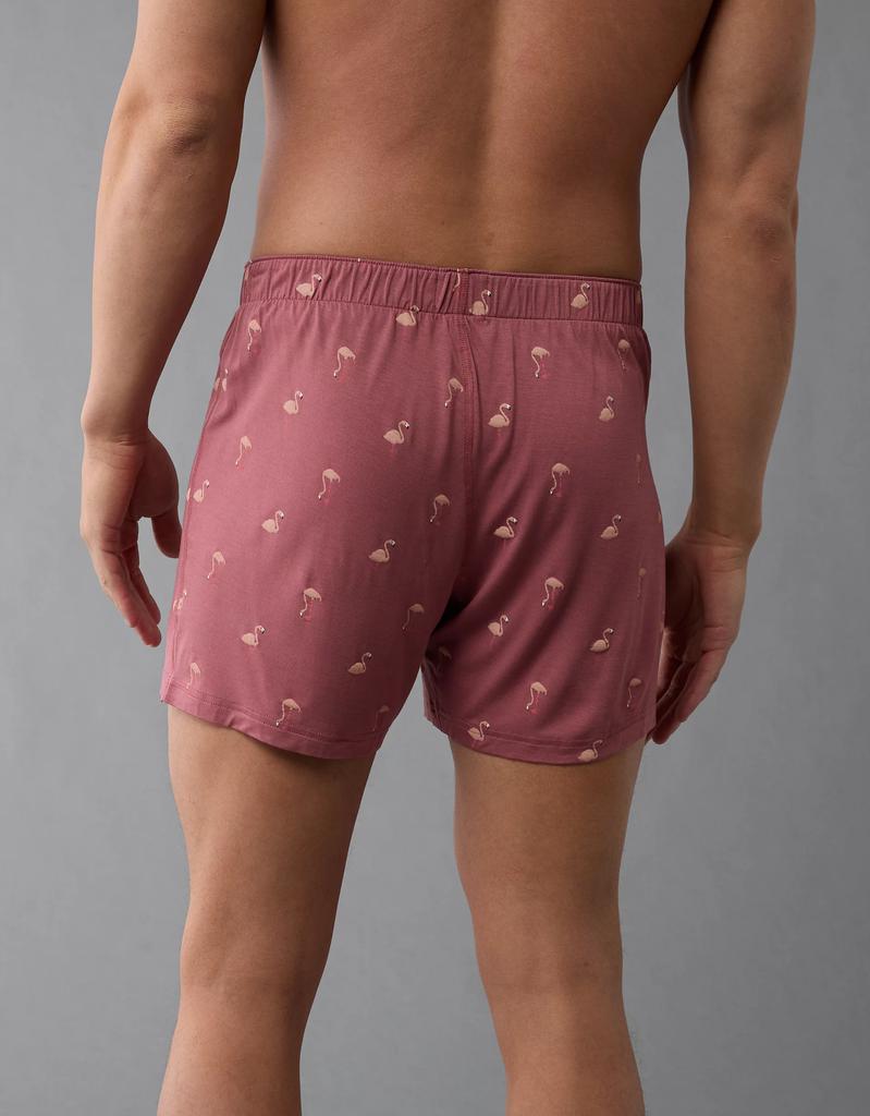 AE AEO Men's Flamingos Slim Knit Ultra Soft Boxer Short