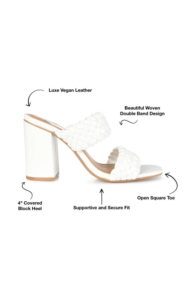 JOURNEE Melissa Woven Strap Block Heel Slide Sandal 10