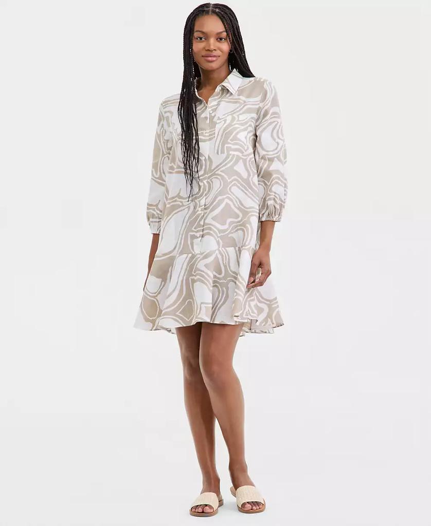 Charter Club Women
s 100% Linen Print Button-Front 3/4-Sleeve Dress, Macy
s Exclusive