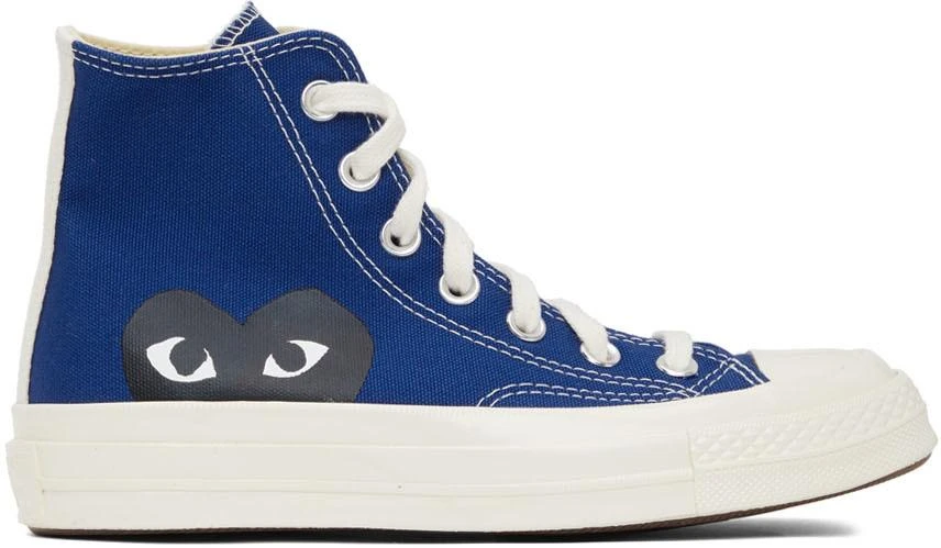 COMME des GARÇONS PLAY Blue Converse Edition Half Heart Chuck 70 High Sneakers