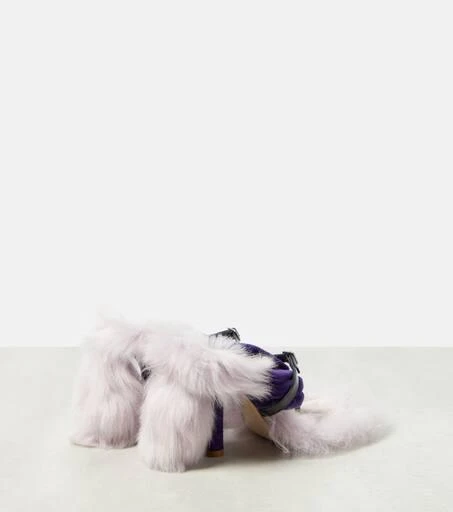 Burberry Step Post Shearling-trimmed sandals 3