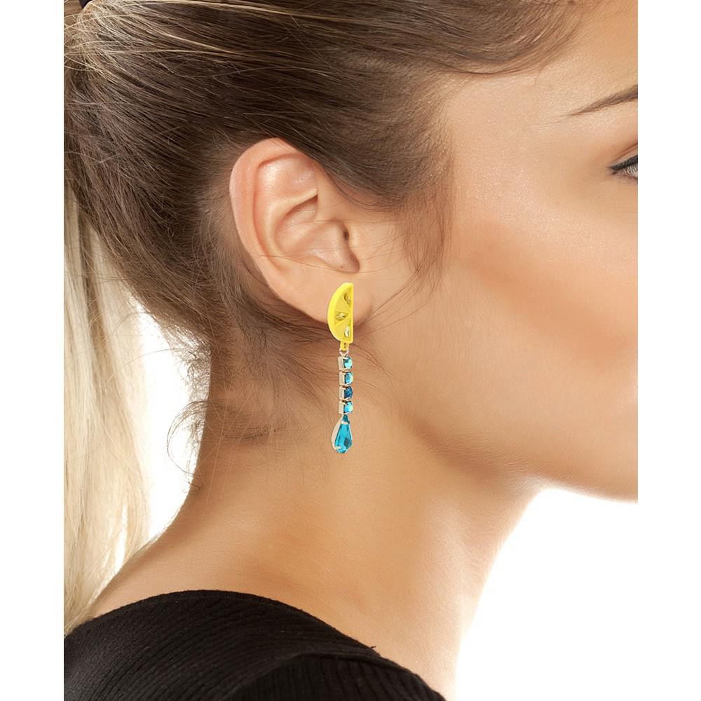 Betsey Johnson Faux Stone Lemon Linear Earrings