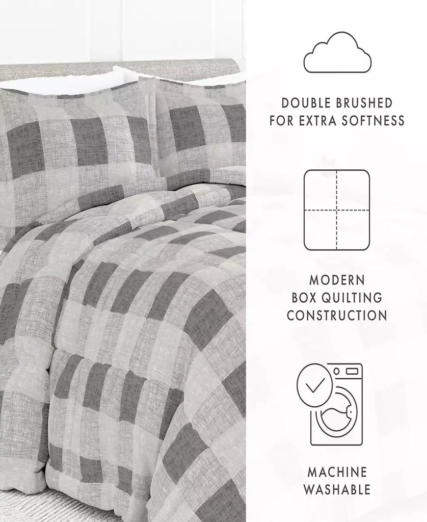 IENJOY HOME Ultra Soft Gingham 3-Pc. Comforter Set 7