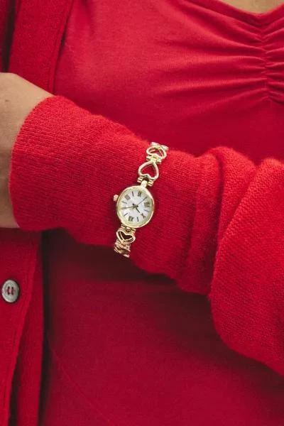Urban Outfitters Oval Face Heart Chain Watch 1