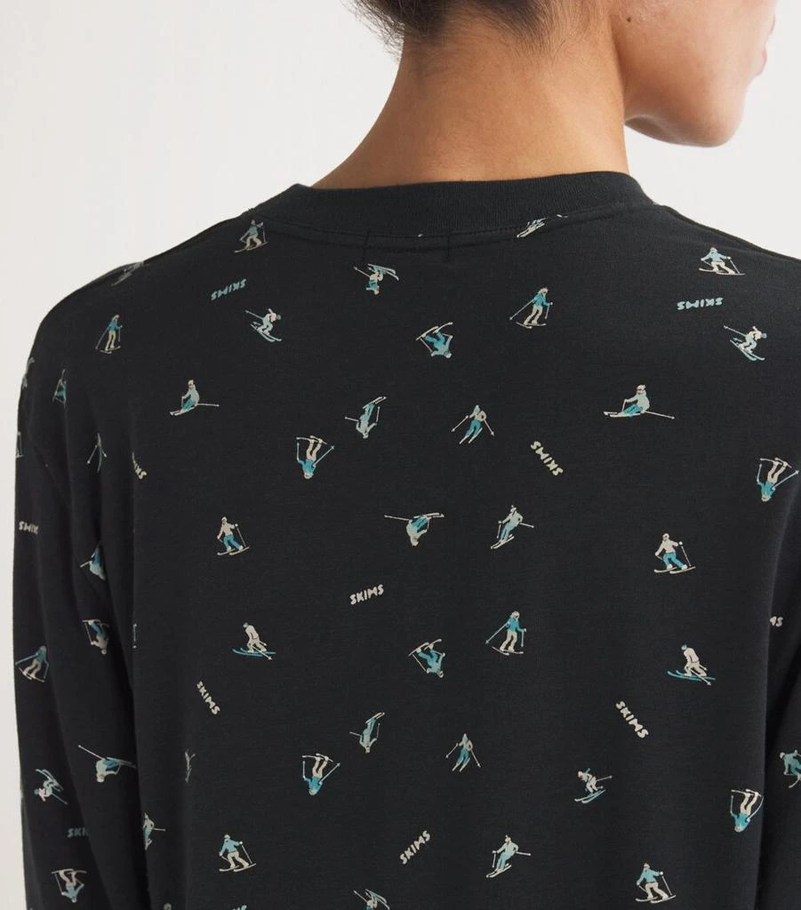 SKIMS Ski Print Boyfriend Long-Sleeve Top & Boxers Set 6