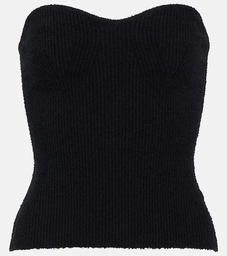 WARDROBE.NYC Ribbed-knit cotton-blend top 1