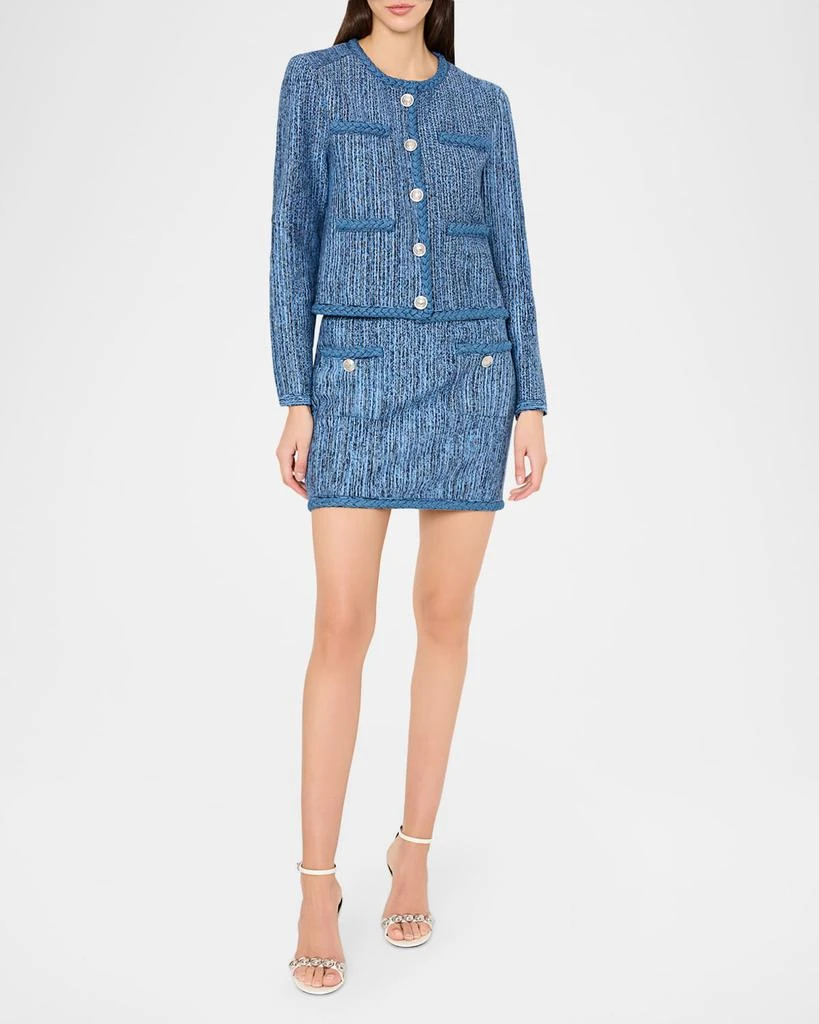 Milly Shayne Boxy Braid-Trim Jacket 2