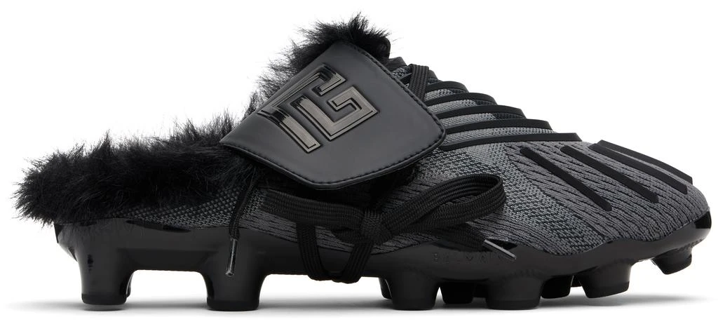 Balmain Black Half Time Faux Fur-Lined Mule Slip-on Loafers 1