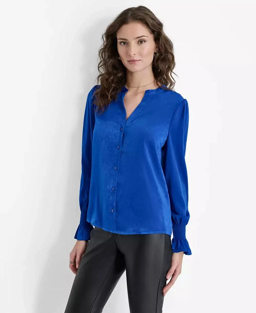 DKNY Women's Split-Neck Blouse 1