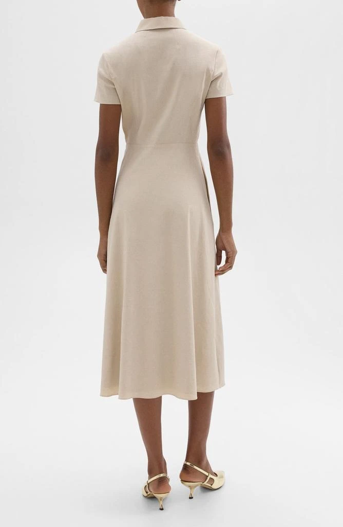 Theory Short Sleeve Linen Blend Midi Shirtdress 2