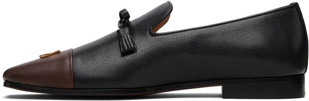 Valentino Black 
Brown Babouchoes Kidskin Loafers 3