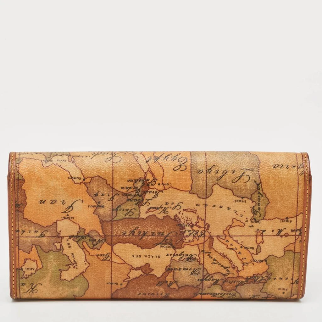 Alviero Martini Alviero Martini 1A Classe Tan Geo Print Coated Canvas and Leather Flap Continental Wallet 5