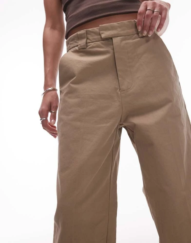 House Of Sunny House of Sunny canvas worker wide leg trousers in clay 4