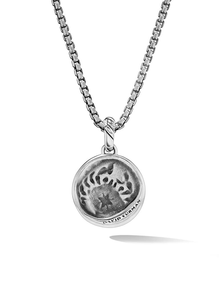 David Yurman Cancer Amulet in Sterling Silver with 18K Yellow Gold and Diamonds, 19MM