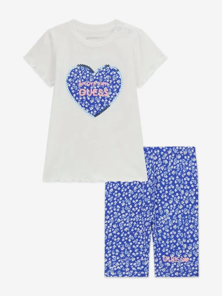 GUESS Guess Baby Girls T-Shirt and Capri Leggings Set in Blue