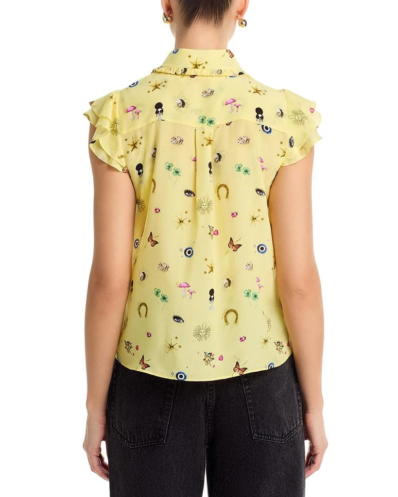 Alice + Olivia Martel Silk Flutter Sleeve Blouse 3