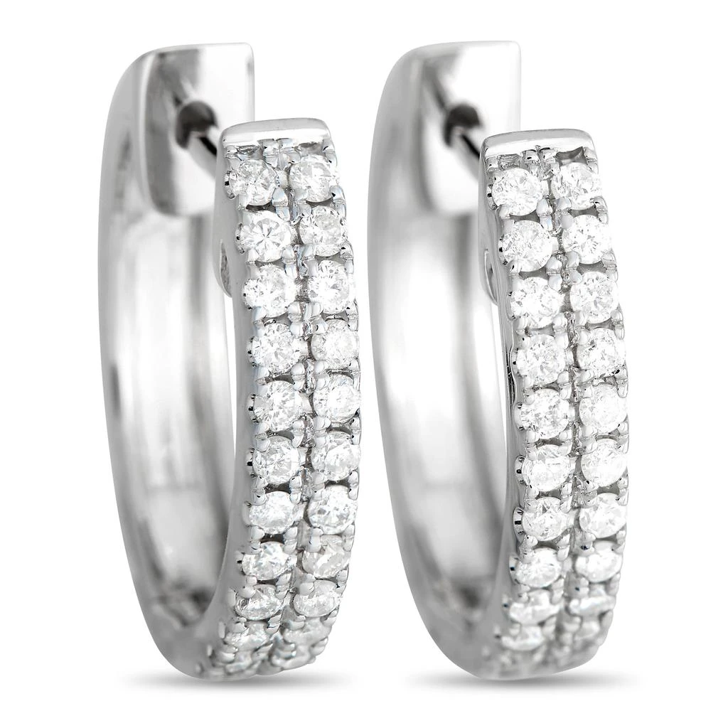 Non Branded 14K White Gold 0.50ct Diamond Hoop Earrings 1