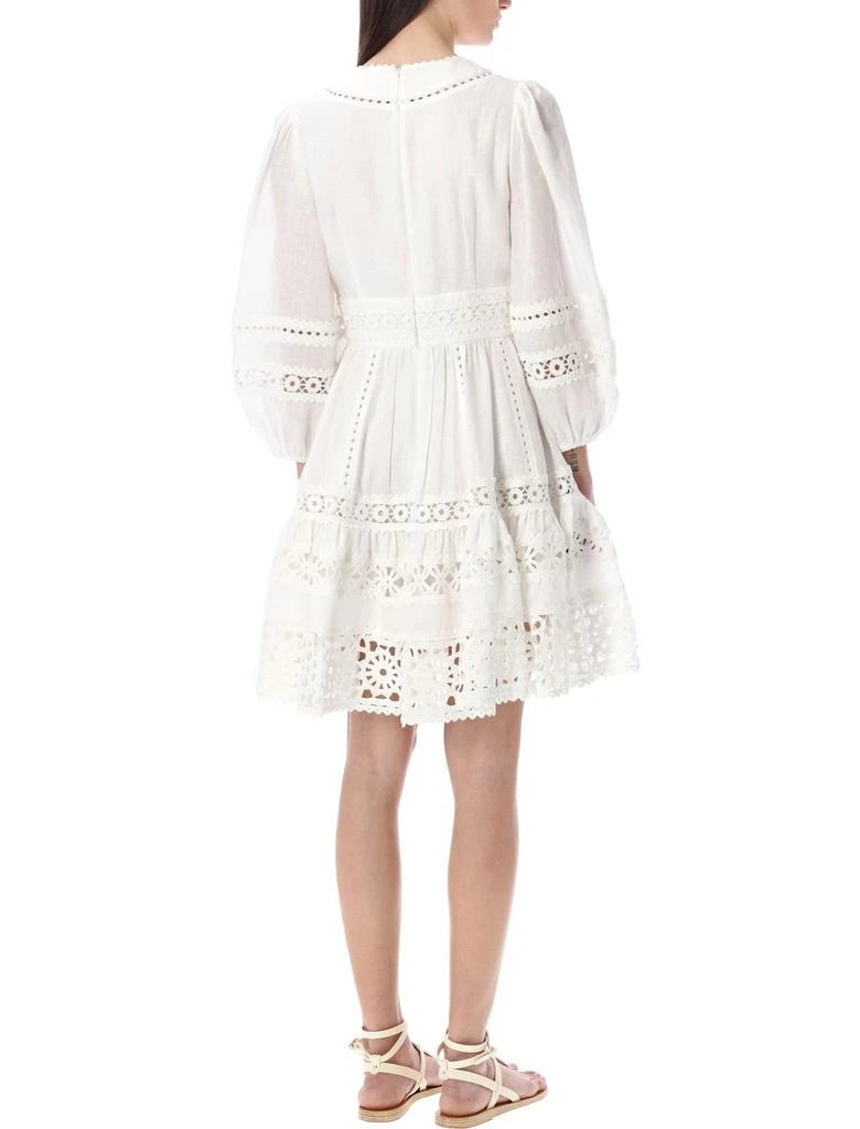 Zimmermann Zimmermann Devi Crochet-Trimmed V-Neck Mini Dress 2