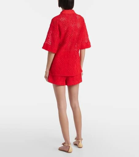 SIR. Rayure cotton-blend crochet shirt 3