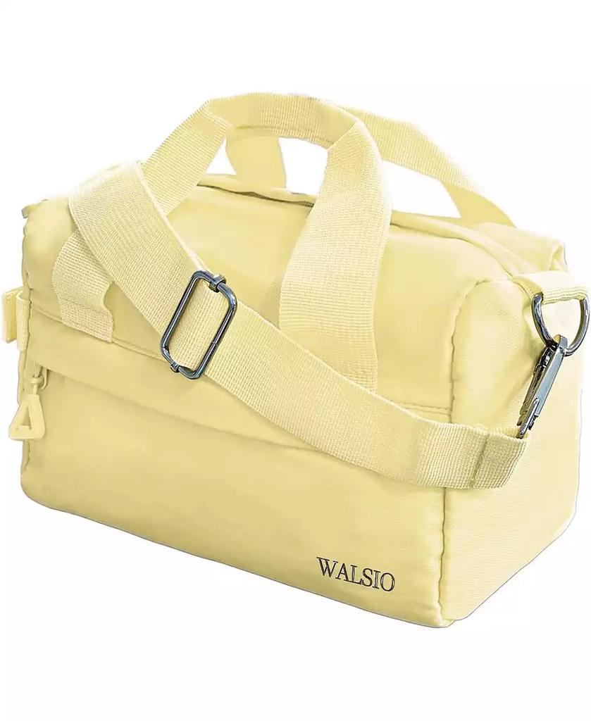 Urbanmax Small Gym Bag 9 inch, Mini Duffle Bag with Adjustable Strap, Lightweight Carry On Sport Bag for Women Girls (Light Yellow)