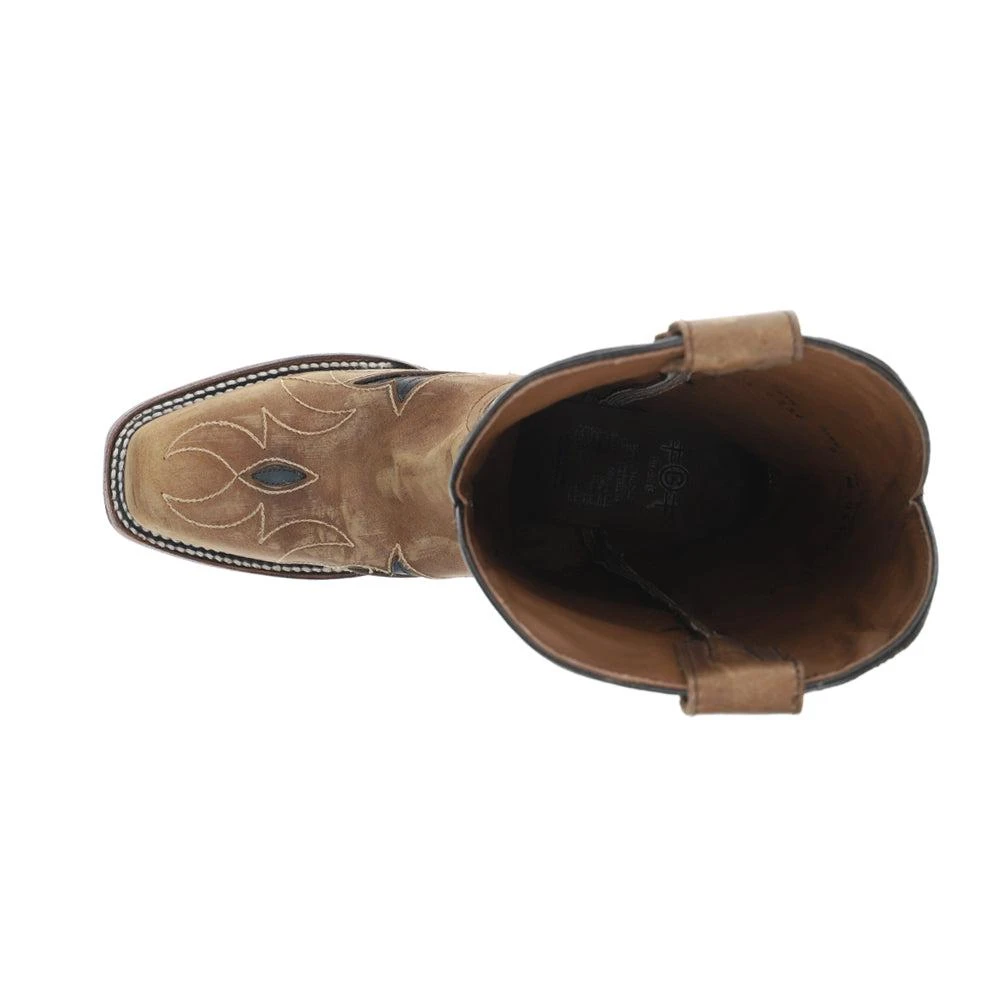 Circle G by Corral Sand Flower Inlay Embroidered Square Toe Pull On Cowboy Boots 4