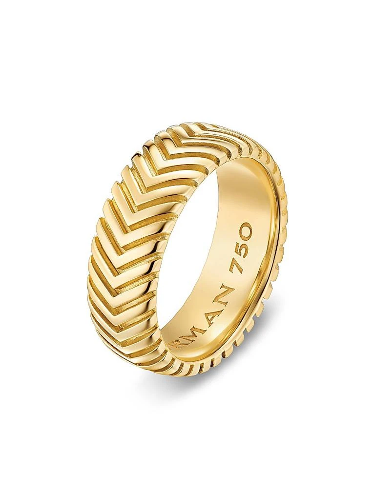 David Yurman Chevron Band Ring in 18K Yellow Gold, 8MM 3