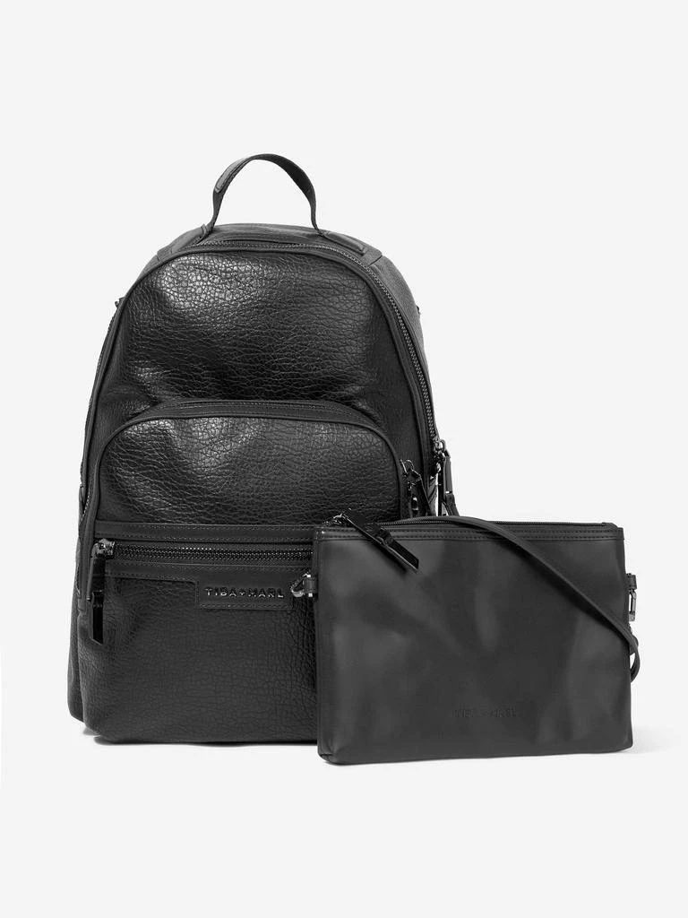 Elwood Black Leather Rucksack Changing Bag Tiba Marl Elwood