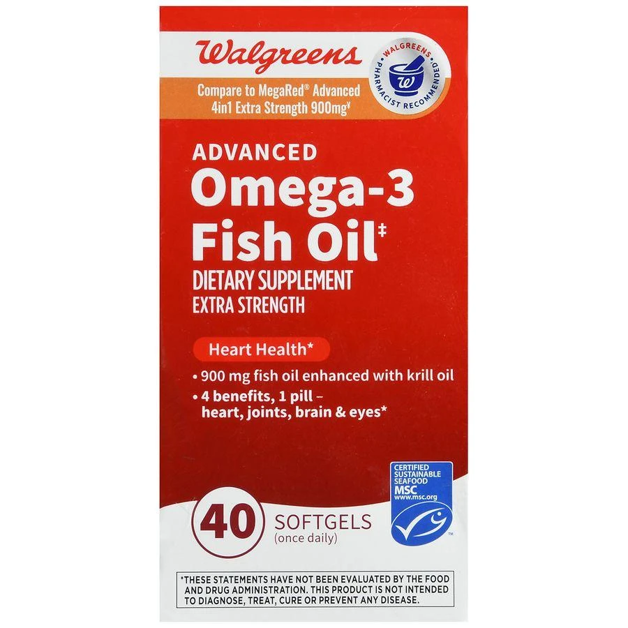 Walgreens Extra Strength Advanced Omega-3 Fish Oil 900 mg Softgels (40 days) 2