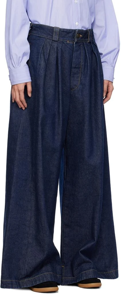 MAISON MARGIELA Blue Pleated Jeans 2