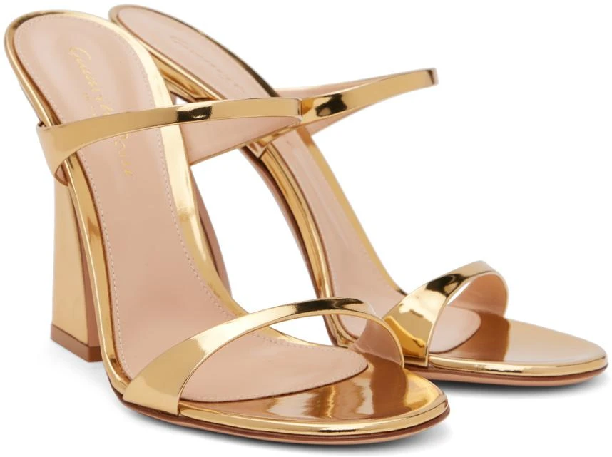 Gianvito Rossi Gold Aura Heeled Sandals 4