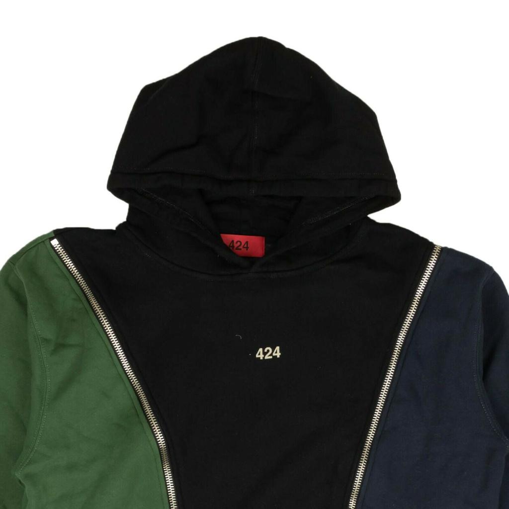 424 ON FAIRFAX 424 On Fairfax Reworked Hoodie - Navy/Black/Green