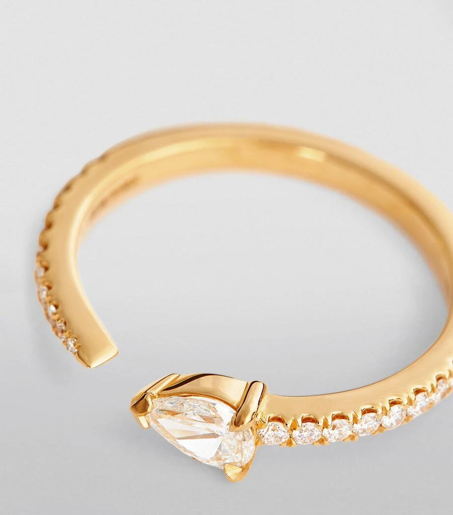 Engelbert Yellow Gold Diamond Pavé Drop Links Ring 6